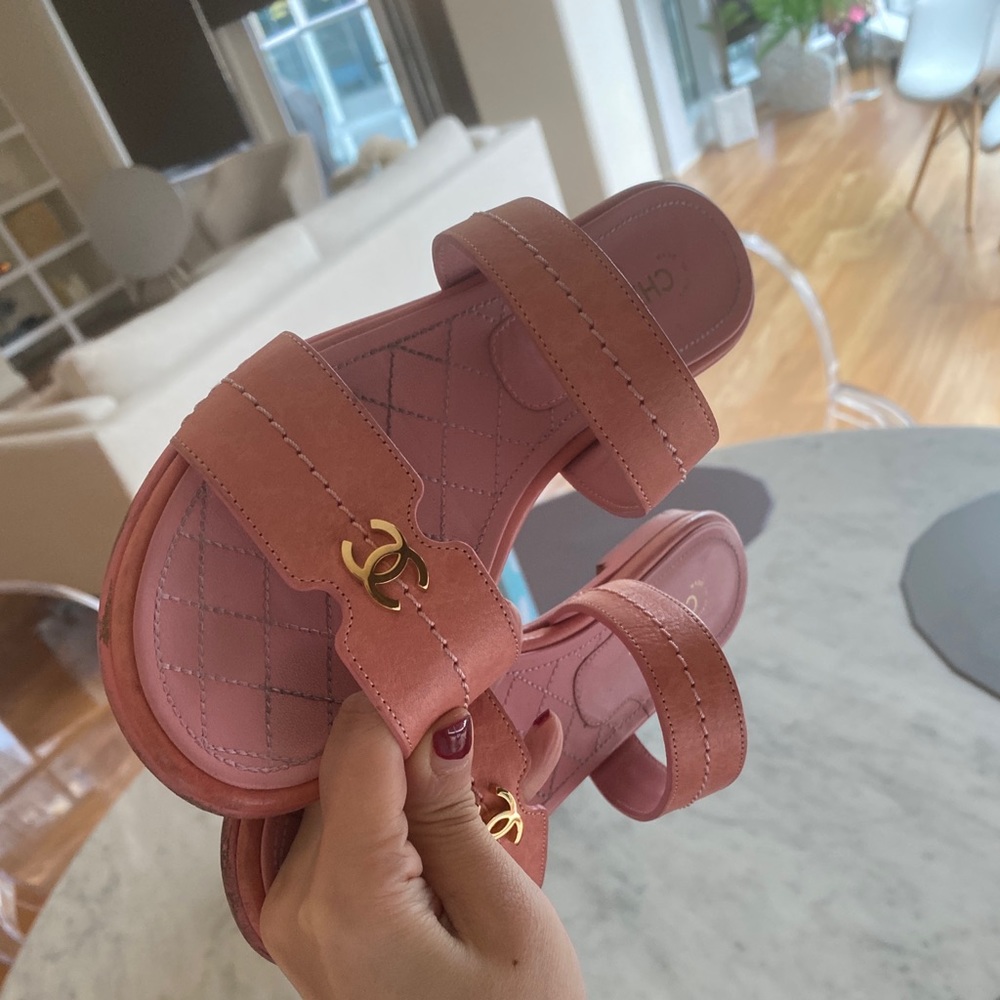 Chanel leather sandals